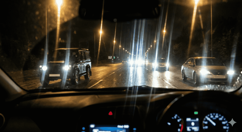 visualizing the symptom (night driving)